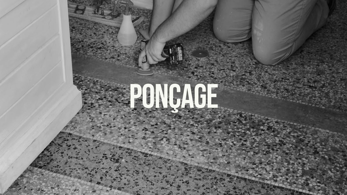 MOSAÏQUE DE MARBRE > Ponçage et cristallisation de marbre