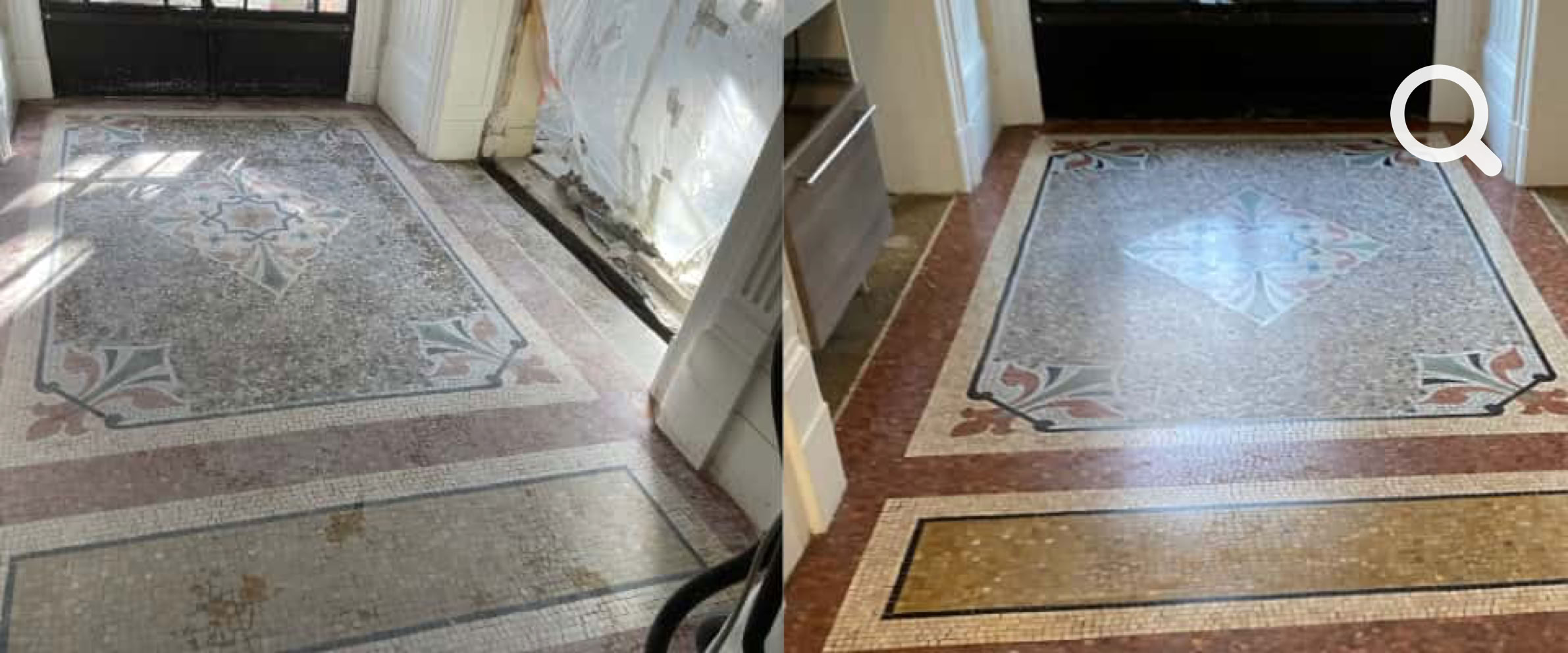 MOSAÏQUE DE MARBRE > Ponçage et cristallisation de marbre